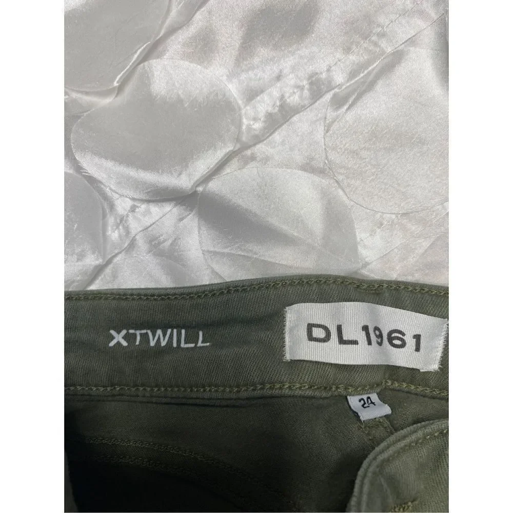 DL1961 Florence Intasculpt Skinny Zip Ankle Mid-Rise‎ Jeans Green 24